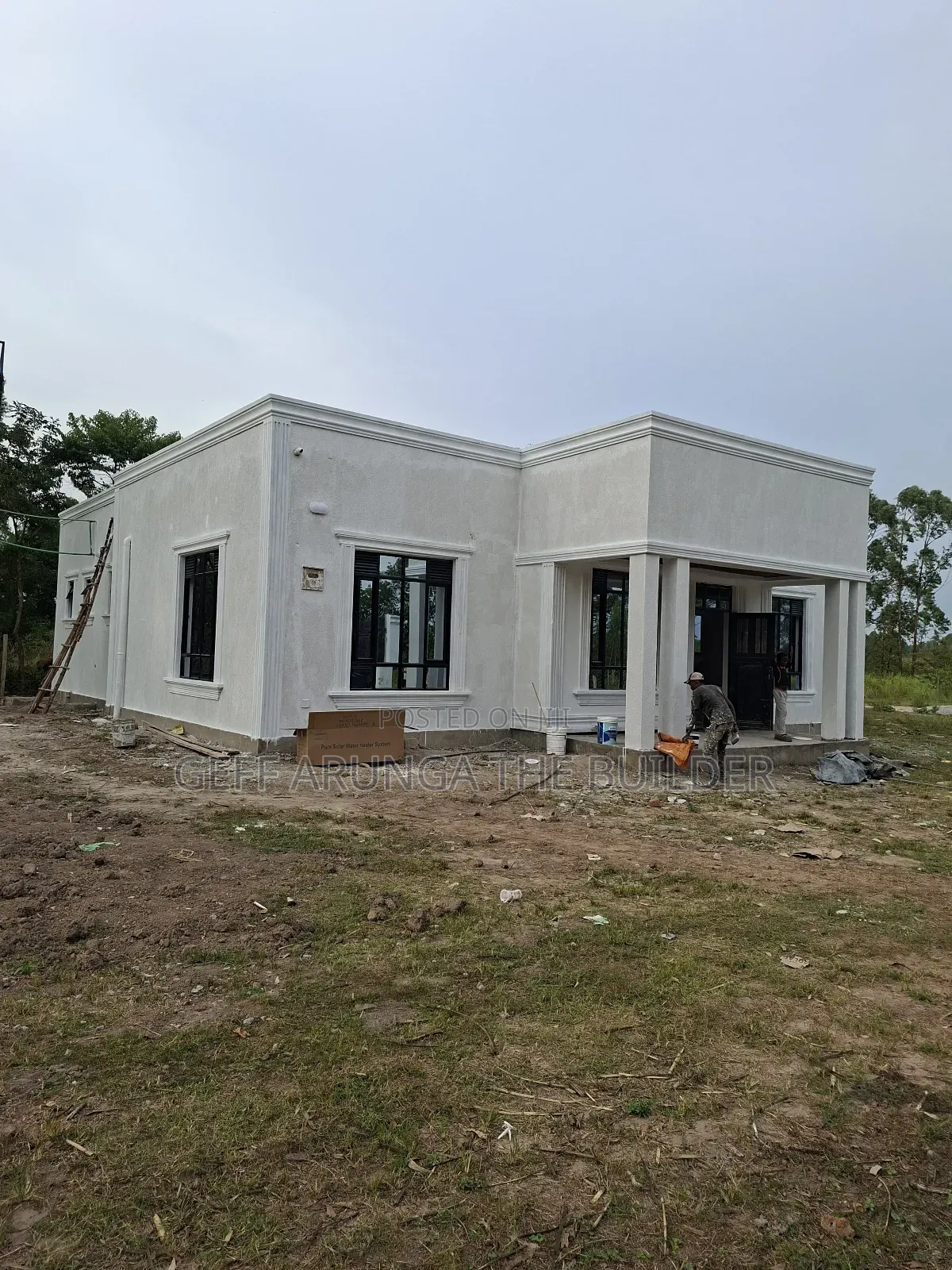 Construction of Modern Hidden Roofing 3 Bedroom House