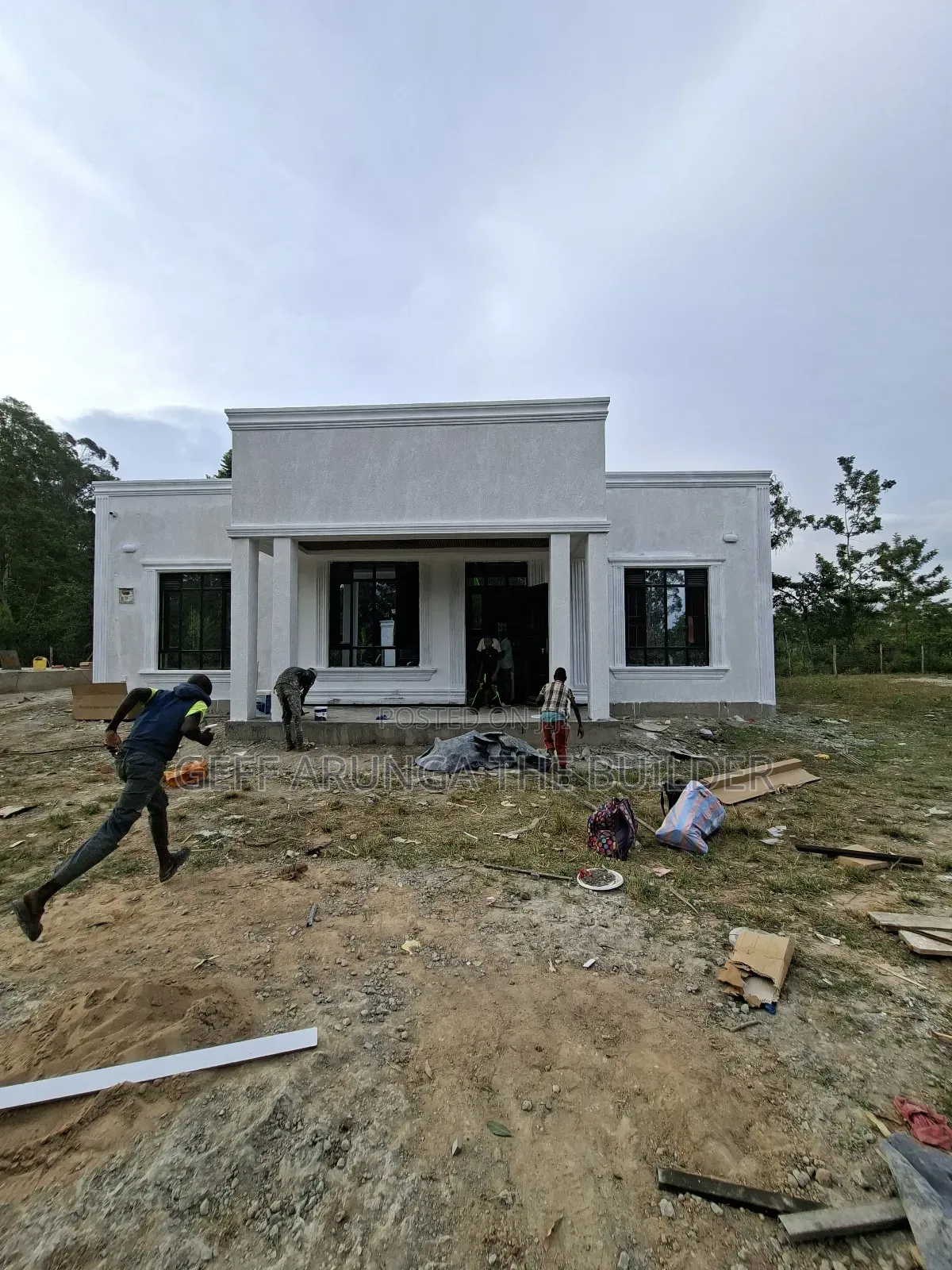 Construction of Modern Hidden Roofing 3 Bedroom House