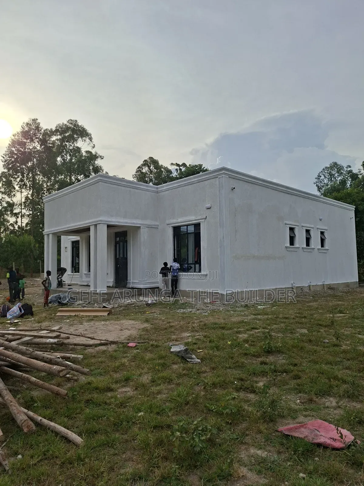 Construction of Modern Hidden Roofing 3 Bedroom House