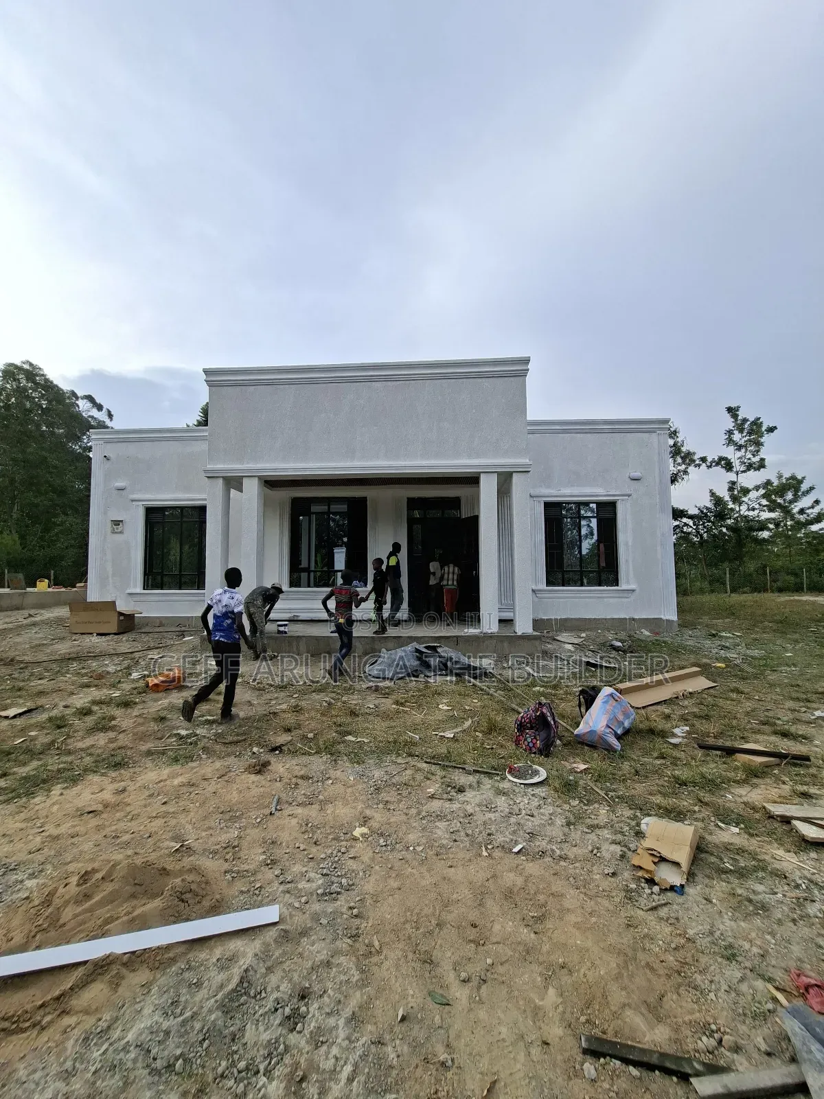 Construction of Modern Hidden Roofing 3 Bedroom House