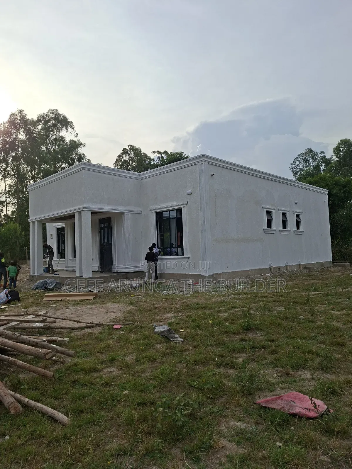Construction of Modern Hidden Roofing 3 Bedroom House