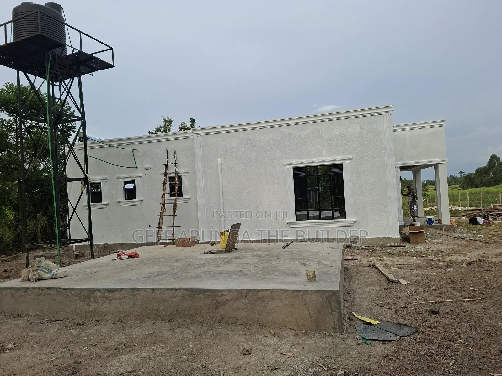 Construction of Modern Hidden Roofing 3 Bedroom House