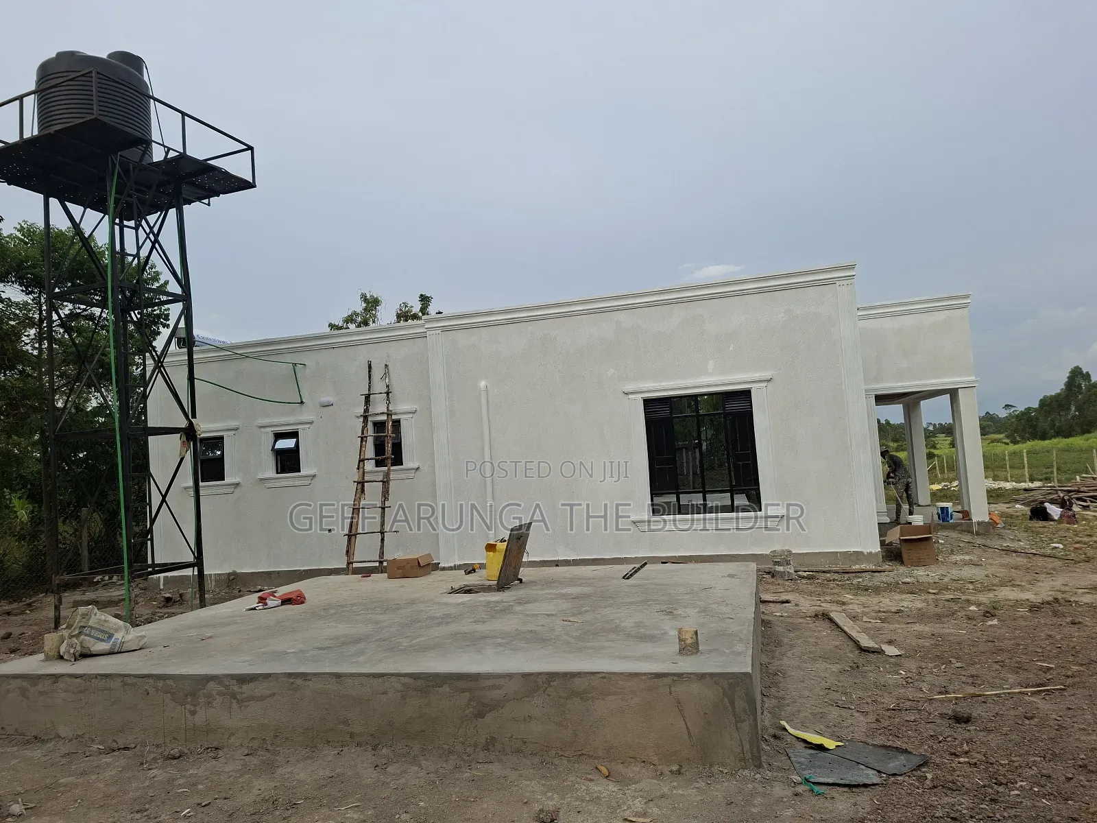 Construction of Modern Hidden Roofing 3 Bedroom House