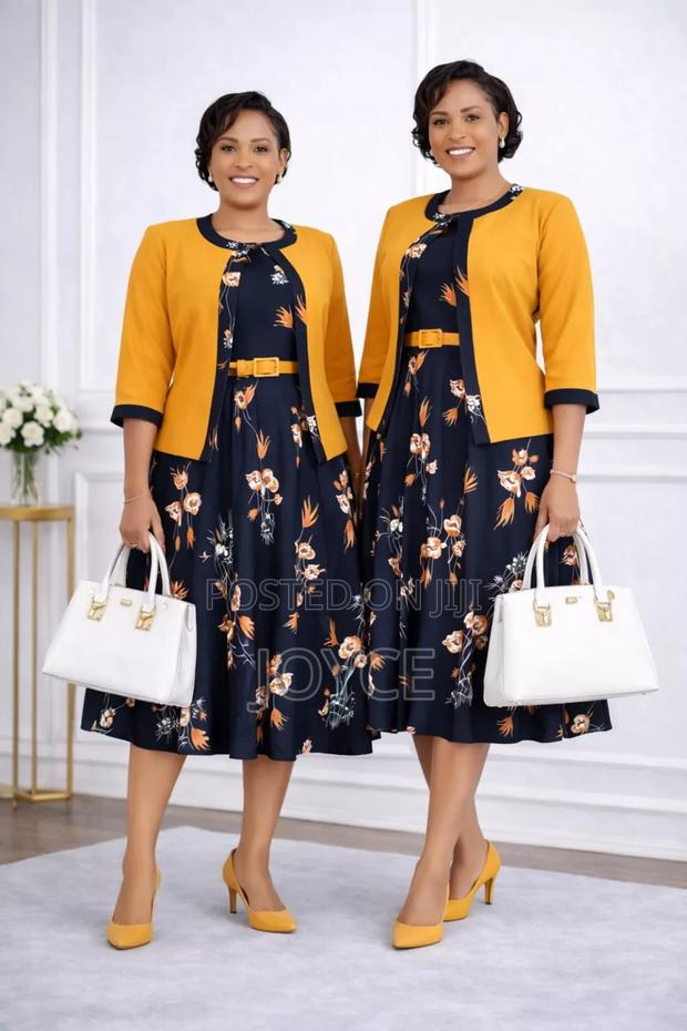 2 Pc Circular Flowered Dress and Coat - thumbnail 3