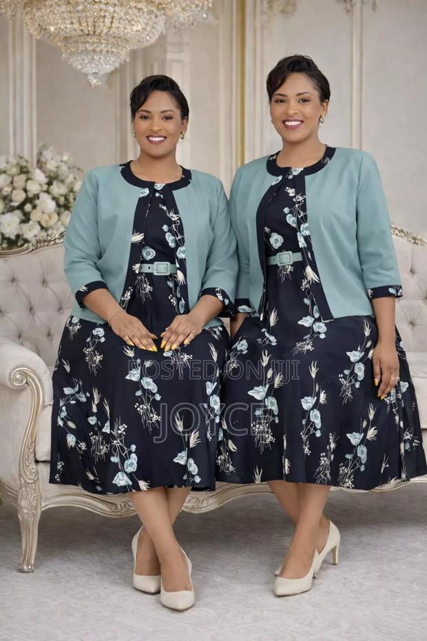 2 Pc Circular Flowered Dress and Coat - thumbnail 5