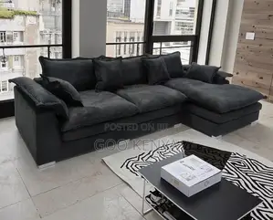 Home Sofa; L-shaped Sofa With Durable Fabric And Deep Seating