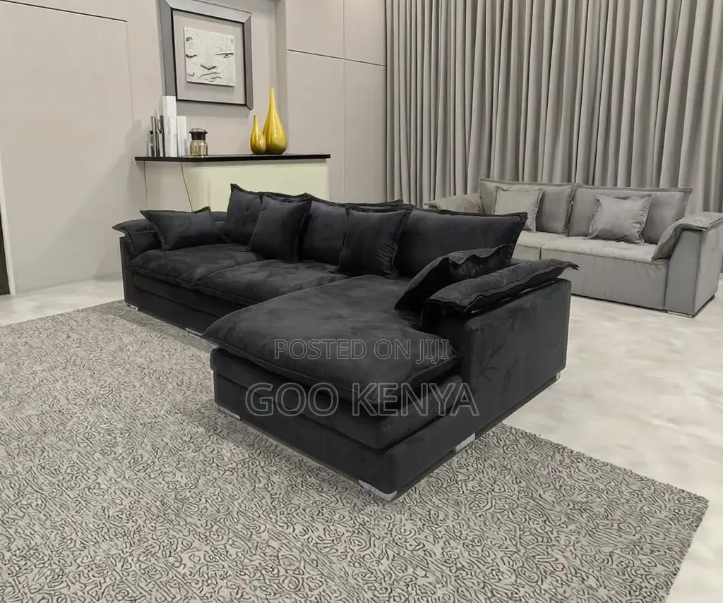 Home Sofa; L-shaped Sofa With Durable Fabric And Deep Seating