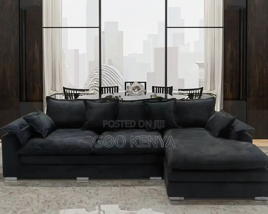Home Sofa; L-shaped Sofa With Durable Fabric And Deep Seating