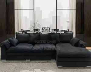 Home Sofa; L-shaped Sofa With Durable Fabric And Deep Seating