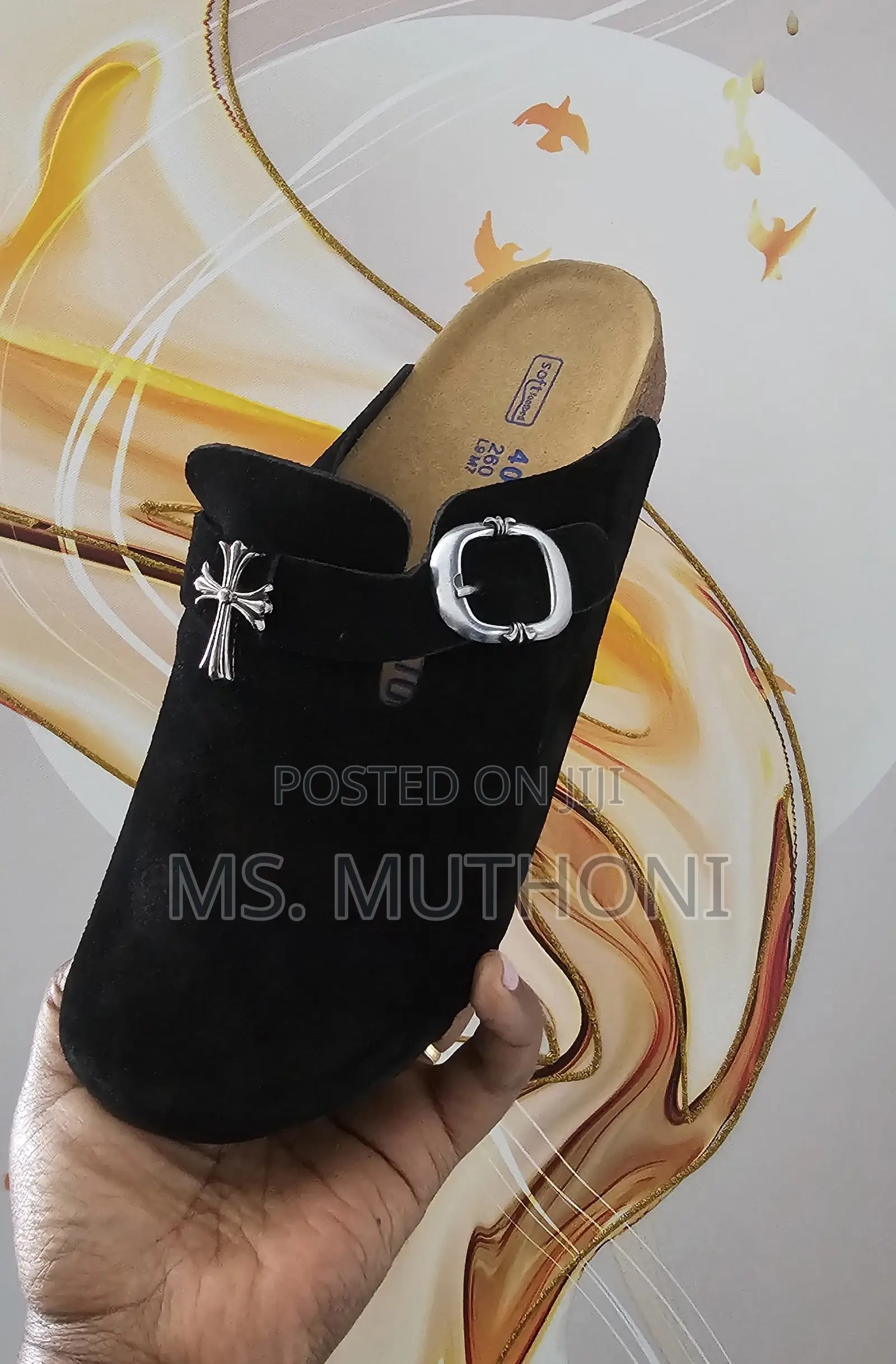Chrome Hearts X Birkenstock Boston Clogs in Black Suede Size 39-46