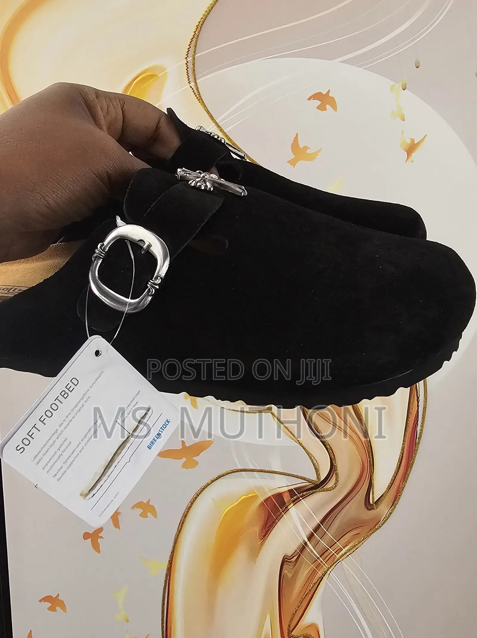 Chrome Hearts X Birkenstock Boston Clogs in Black Suede Size 39-46
