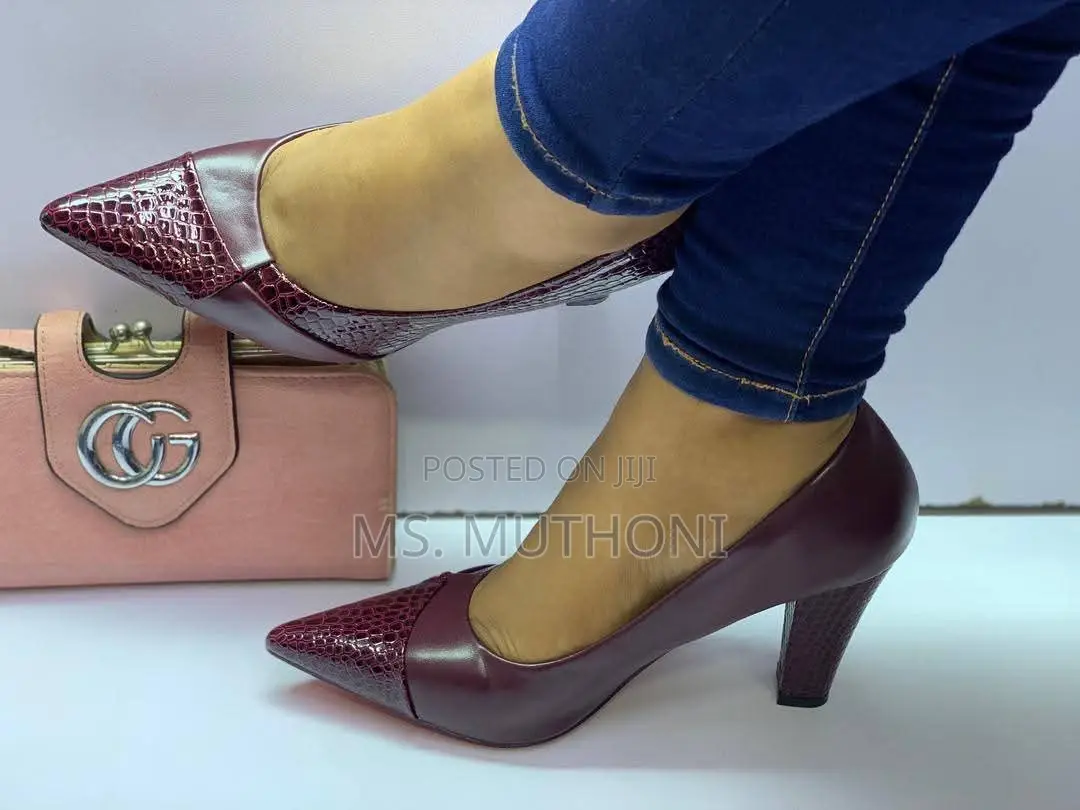 Pointed-Toe Heels Feature a Textured Finish on the Heel and Toe Cap