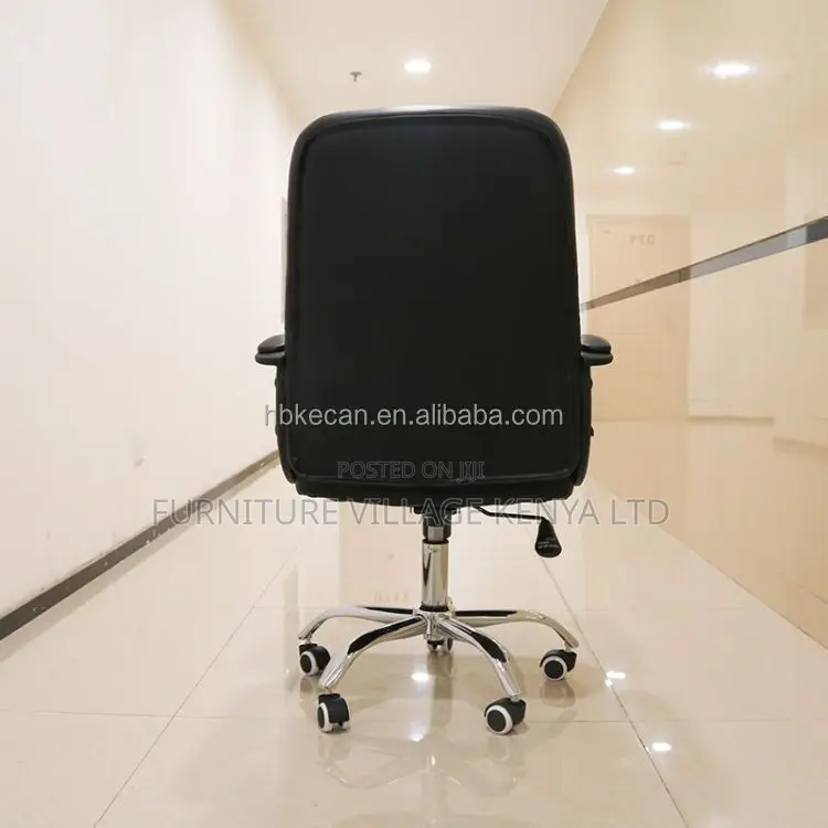 Office Chair; Medium Back Leather Executive Office Chair
