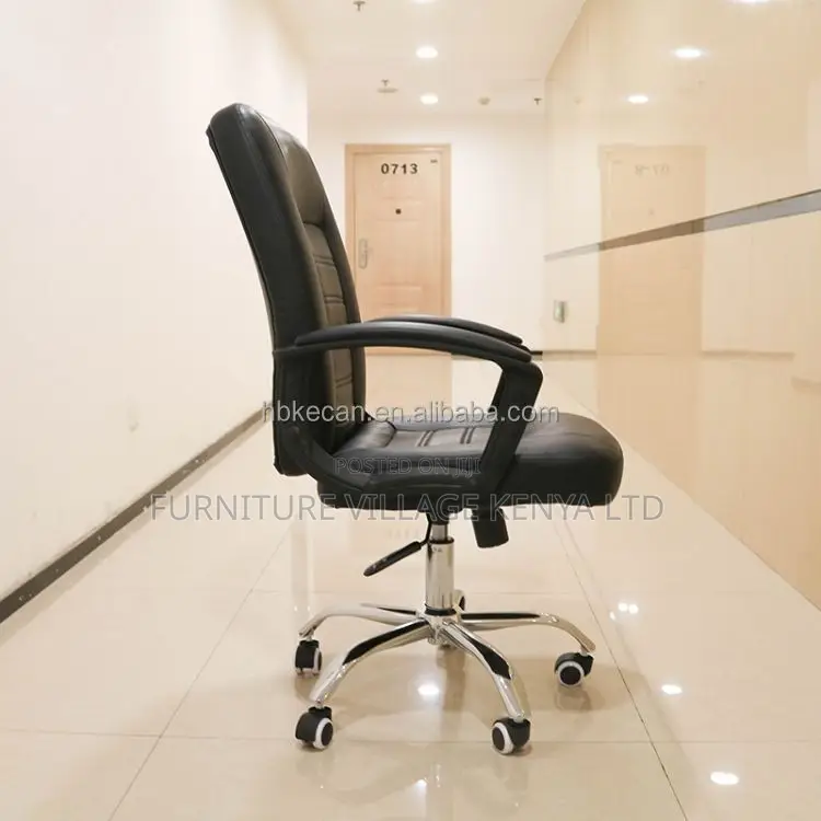 Office Chair; Medium Back Leather Executive Office Chair