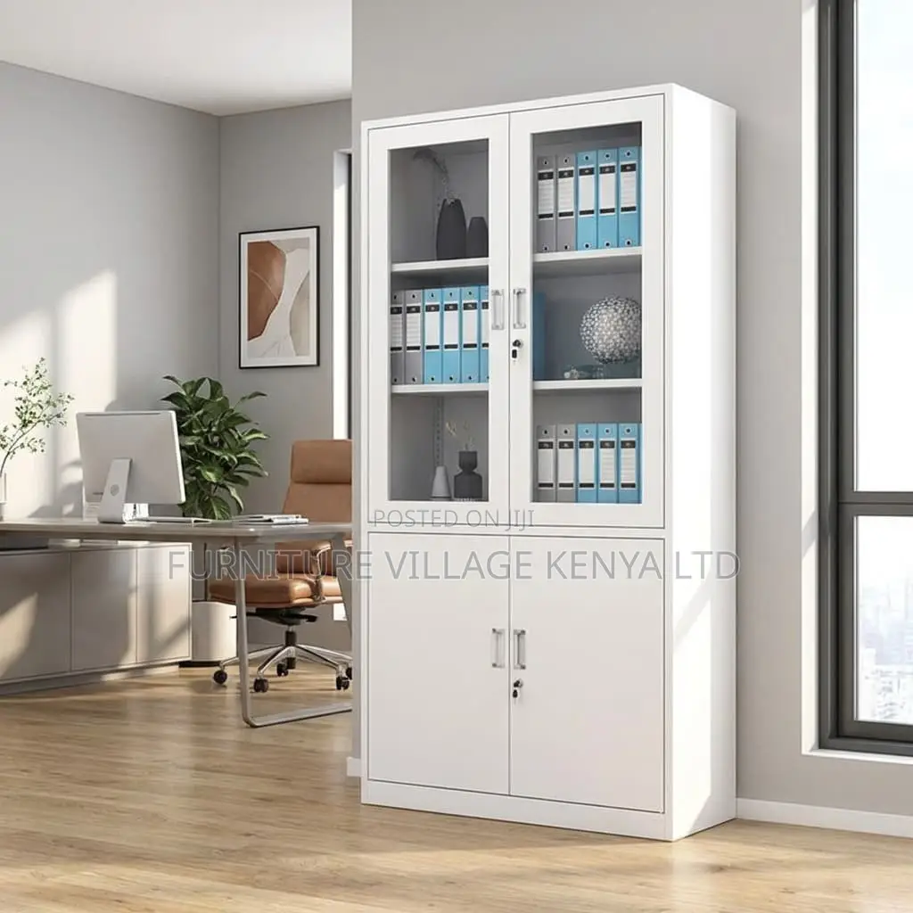 Office Cabinet; Modern White Steel Filing Cabinets With Glass Doors