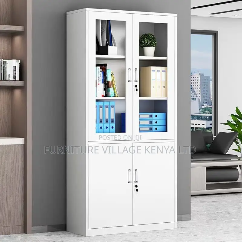 Office Cabinet; Modern White Steel Filing Cabinets With Glass Doors