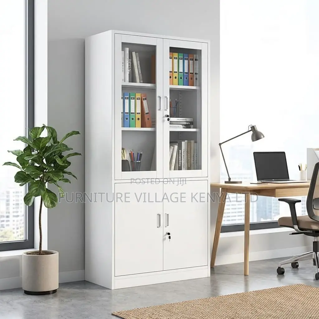 Office Cabinet; Modern White Steel Filing Cabinets With Glass Doors