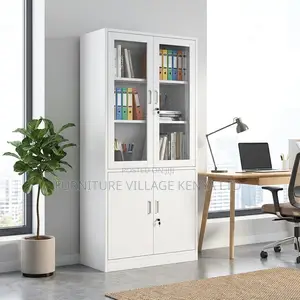 Office Cabinet; Modern White Steel Filing Cabinets With Glass Doors