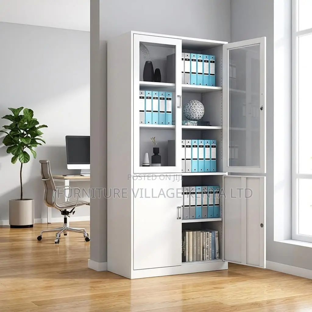 Office Cabinet; Modern White Steel Filing Cabinets With Glass Doors