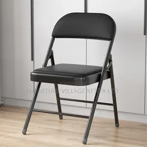 Office Chair; Padded Black Foldable Study Chair