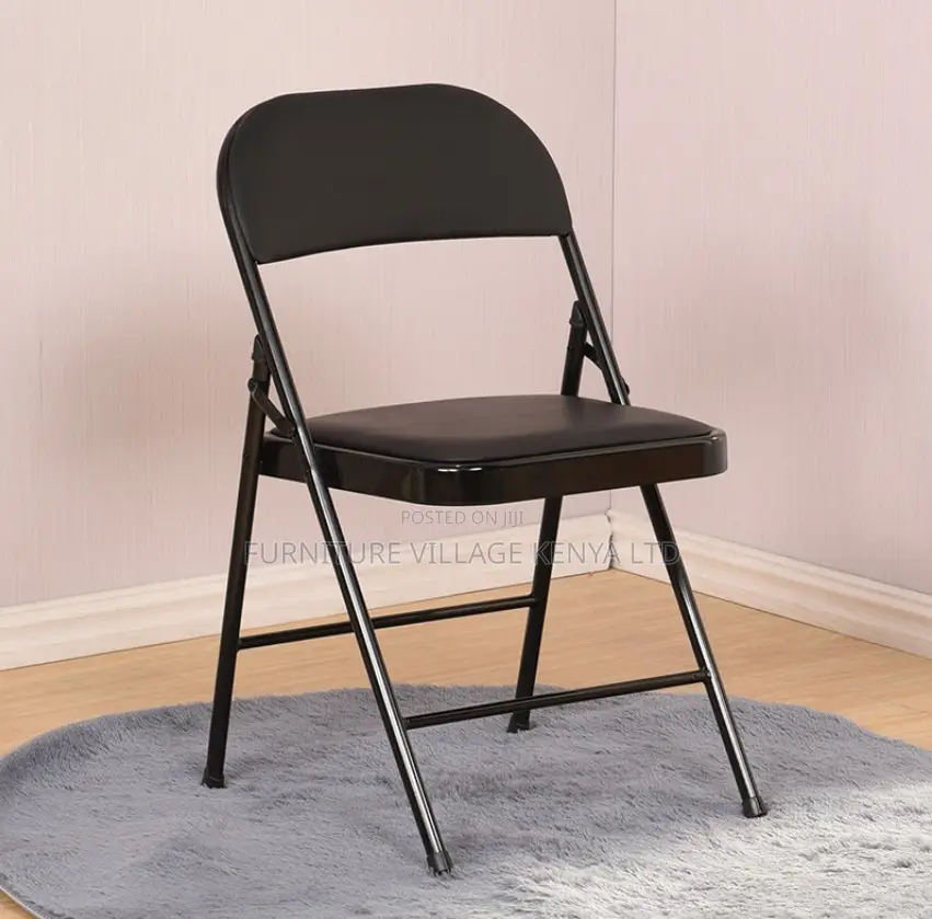 Office Chair; Padded Black Foldable Study Chair