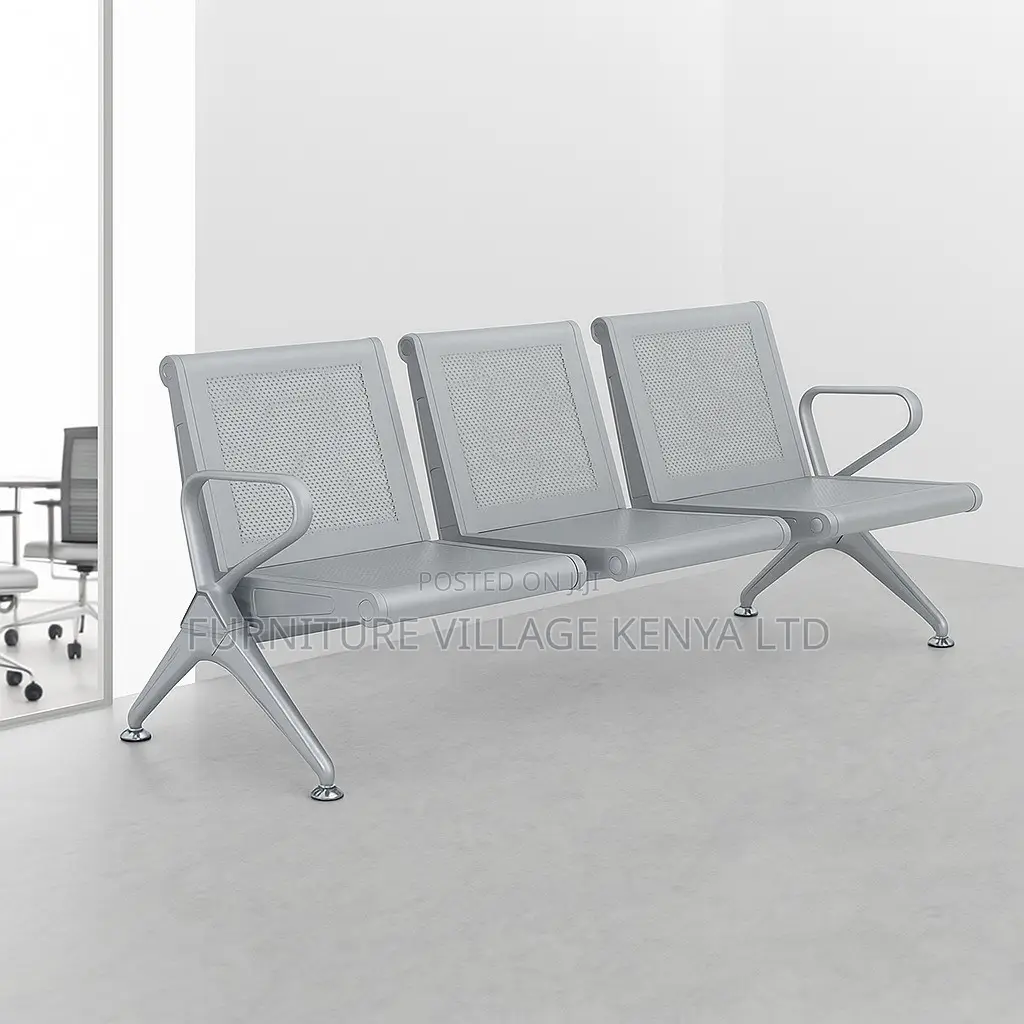 Office Chair; 3-seater Metal Waiting Bench