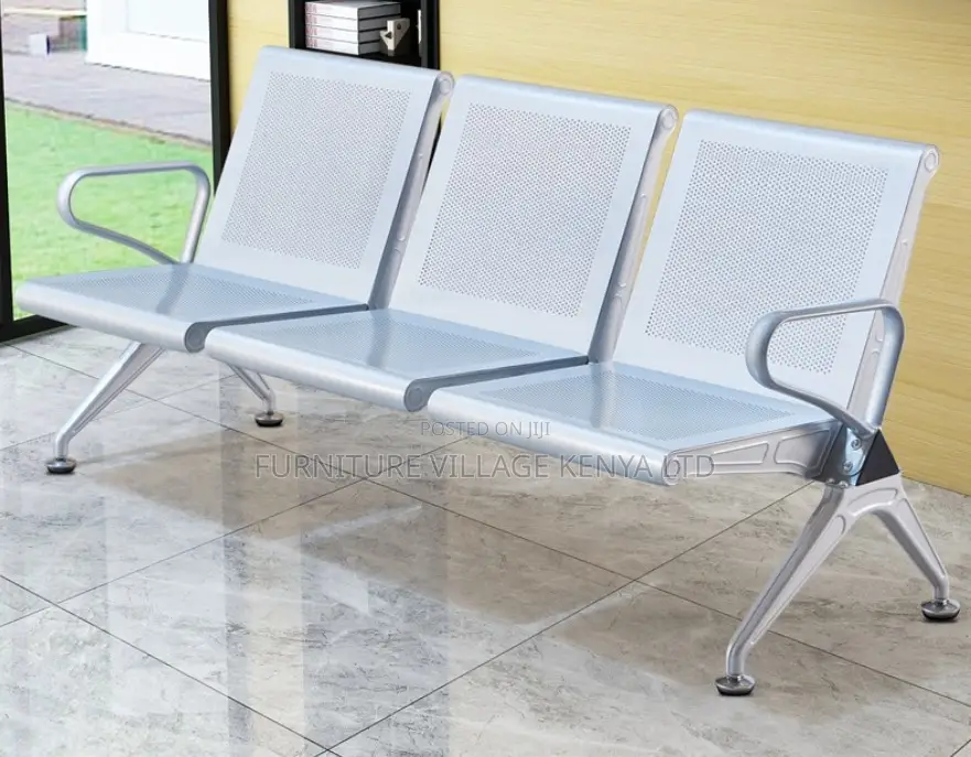 Office Chair; 3-seater Metal Waiting Bench