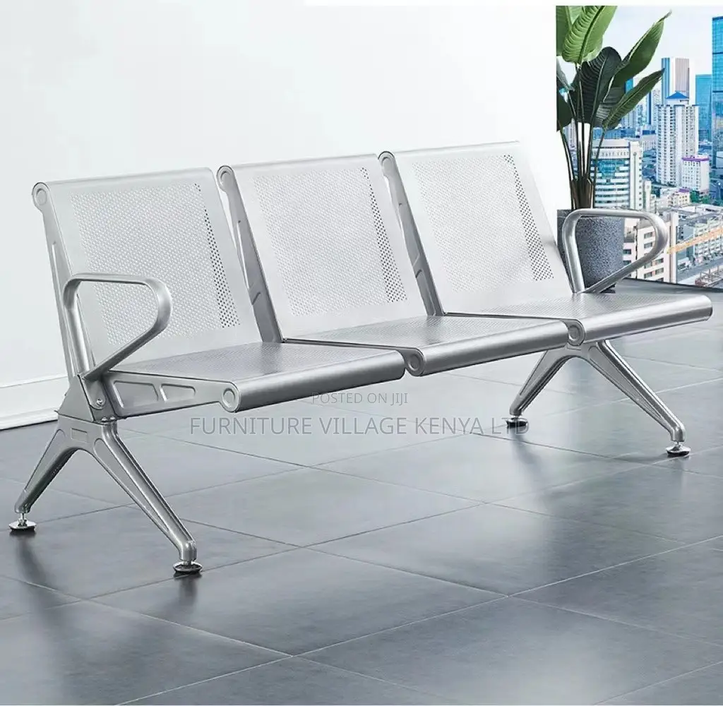 Office Chair; 3-seater Metal Waiting Bench