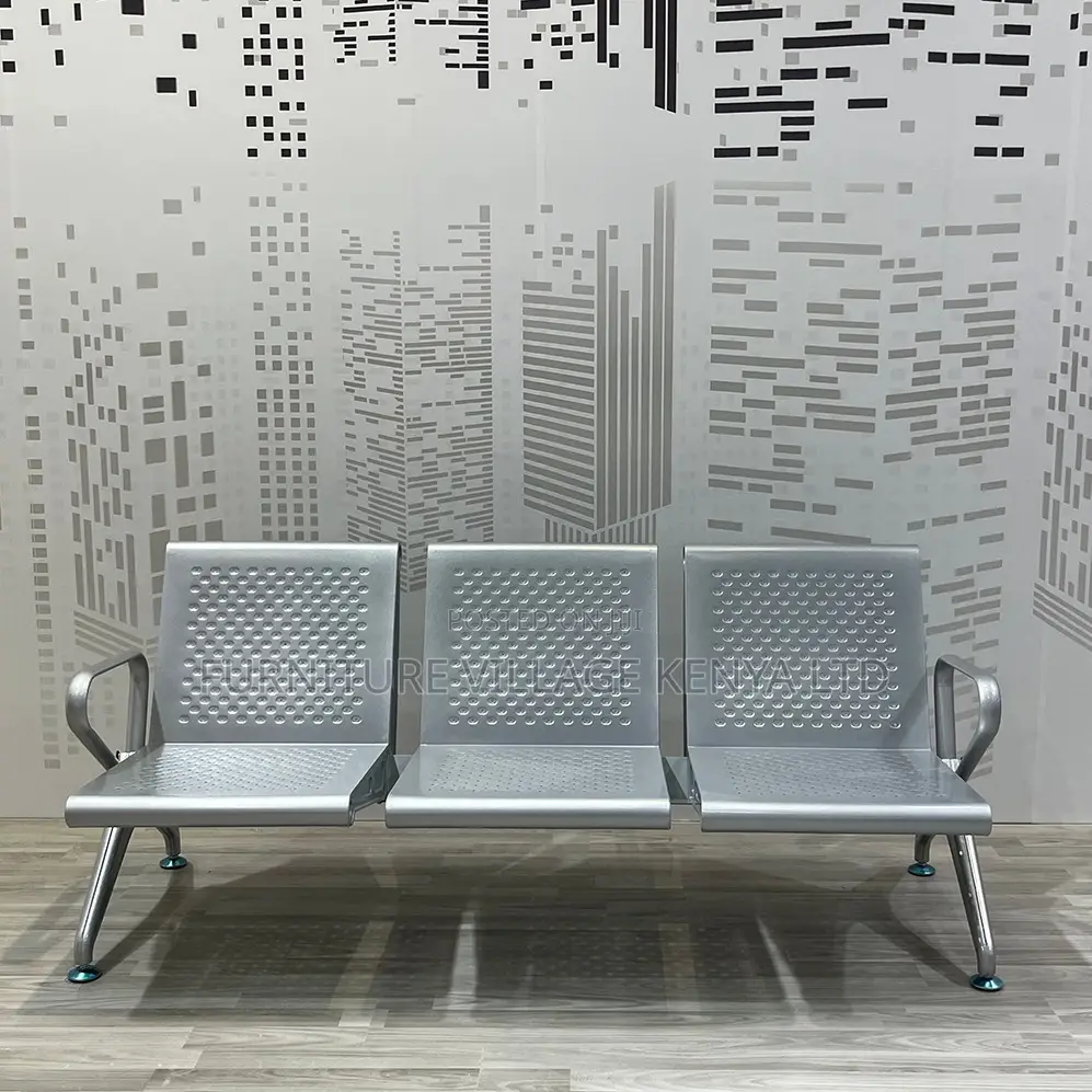 Office Chair; 3-seater Metal Waiting Bench