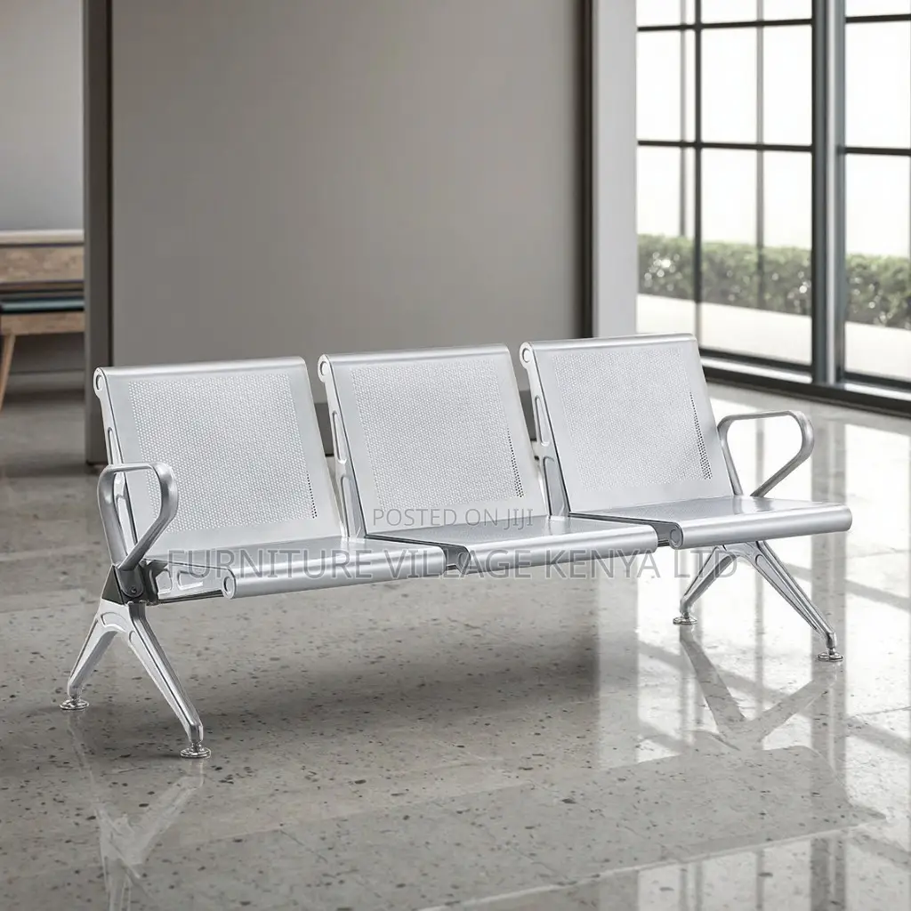 Office Chair; 3-seater Metal Waiting Bench