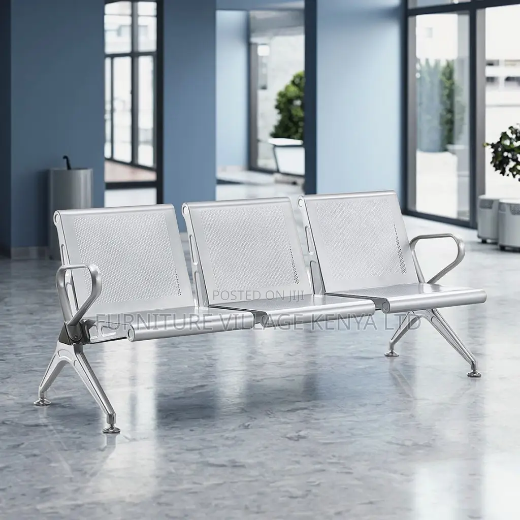 Office Chair; 3-seater Metal Waiting Bench