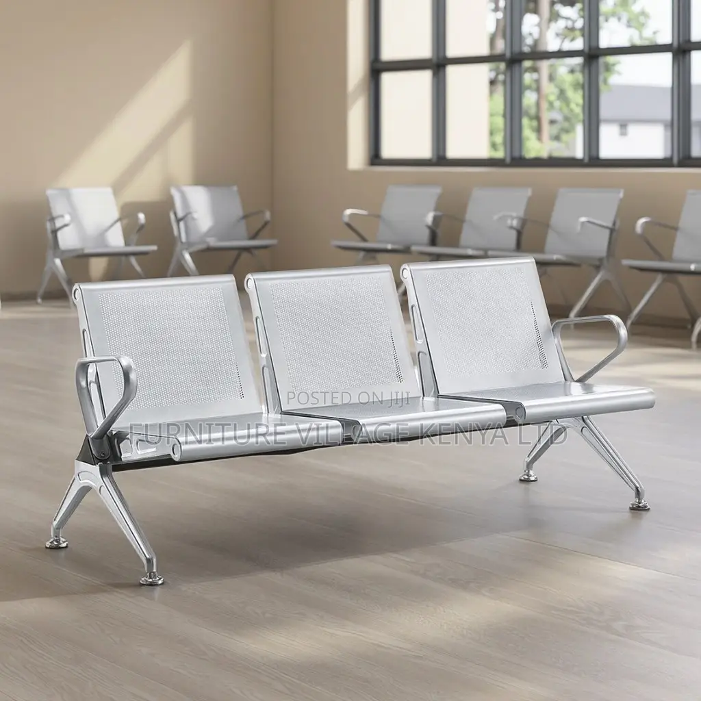Office Chair; 3-seater Metal Waiting Bench