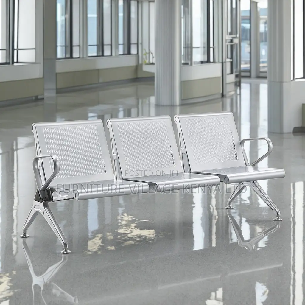 Office Chair; 3-seater Metal Waiting Bench