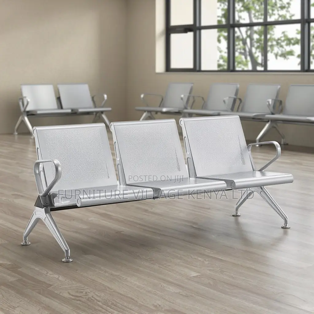 Office Chair; 3-seater Metal Waiting Bench