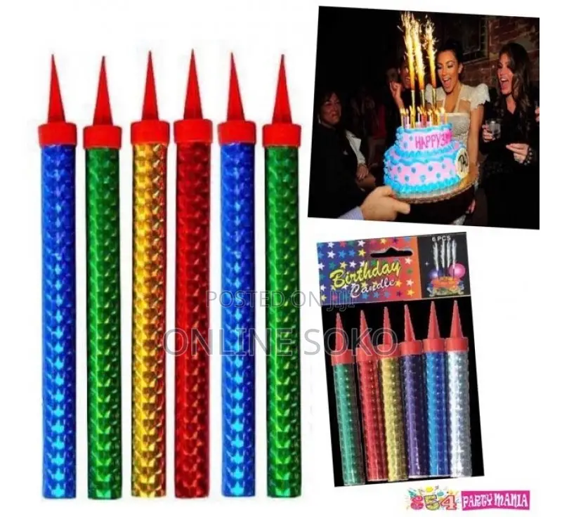 Birthday Cake Sparkler Candles Sparkling Fountain Firework Toppers