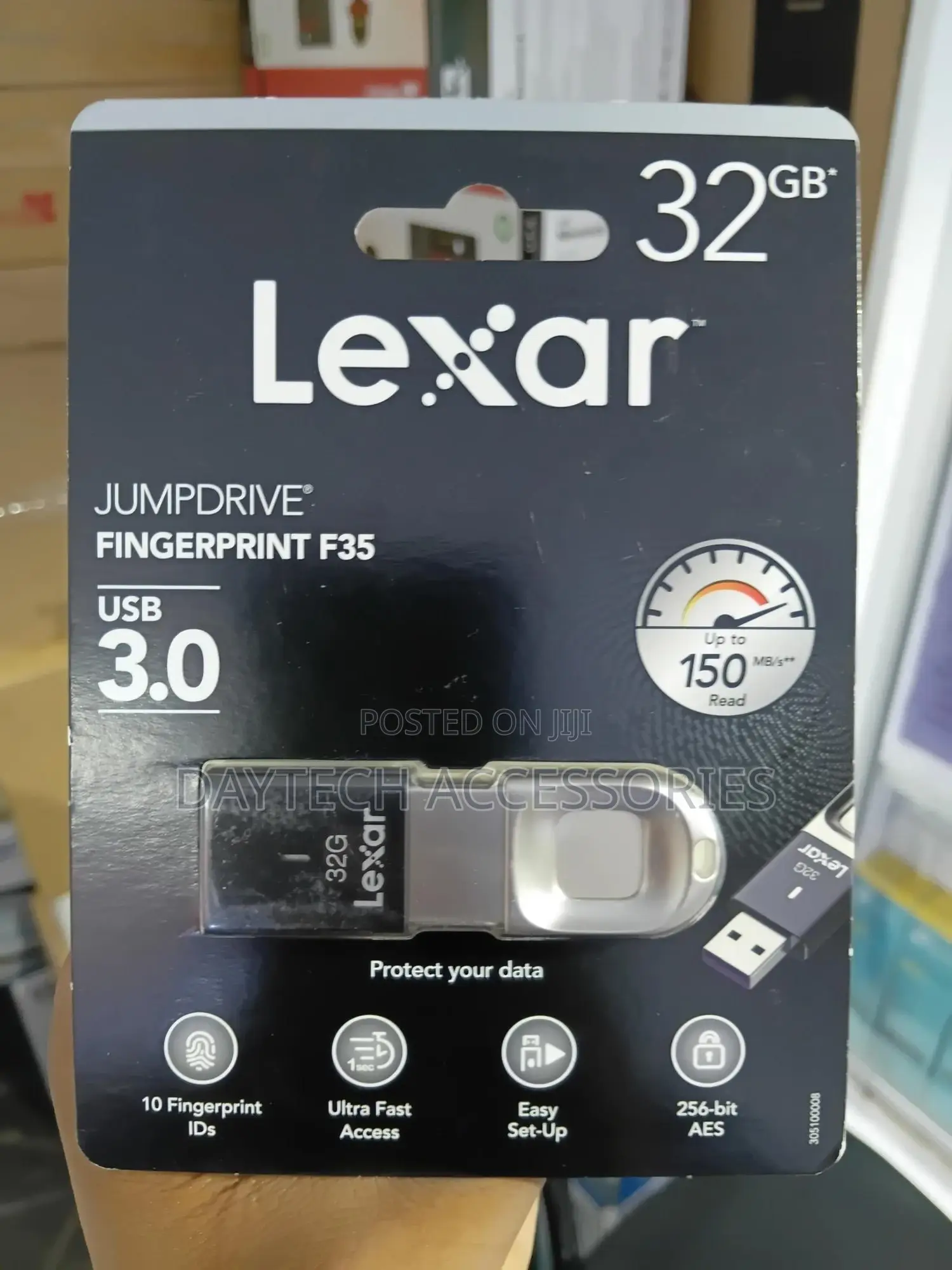 This Is a Lexar Jumpdrive Fingerprint F35 32gb Usb 3.0 Flash Drive.