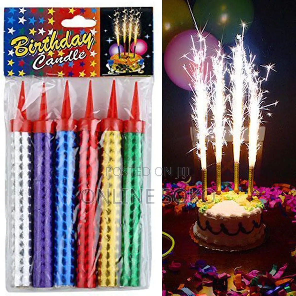 Birthday Cake Sparkler Candles Sparkling Fountain Firework Toppers