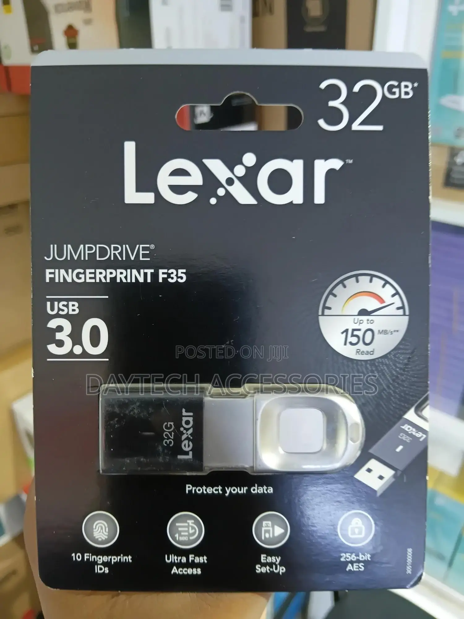 Lexar Jumpdrive Fingerprint F35 32gb Usb 3.0 Flash Drive