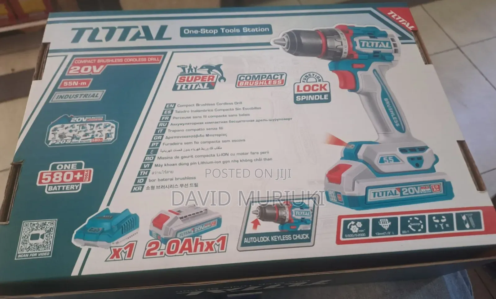 Total 20v Compact Brushless Cordless Drill.
