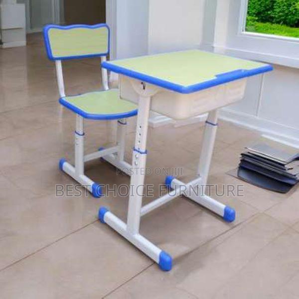 Kids Combo : Blue and White Ergonomic Study Table and Chair Set. - main view