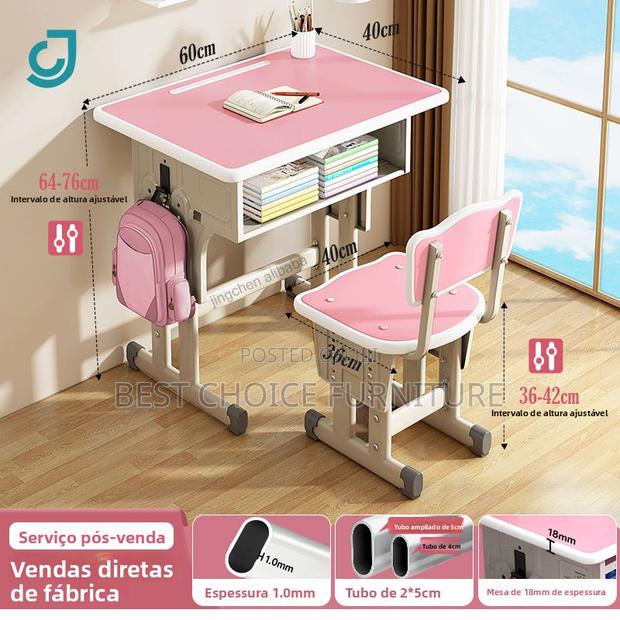 Kids Combo : Blue and White Ergonomic Study Table and Chair Set. - thumbnail 8