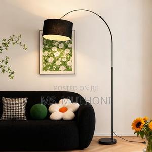 Black Modern Adjustable Arc Floor Lamp  Upto 185 Cm - thumbnail 2