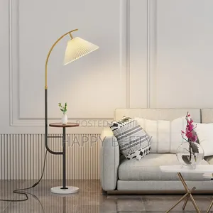 Elegant Arc Floor Lamp With Side Table