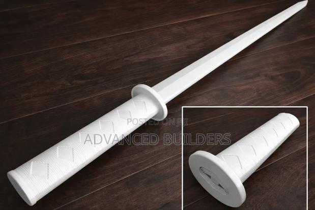 3d Printed Collapsing Katana Sword White - main view