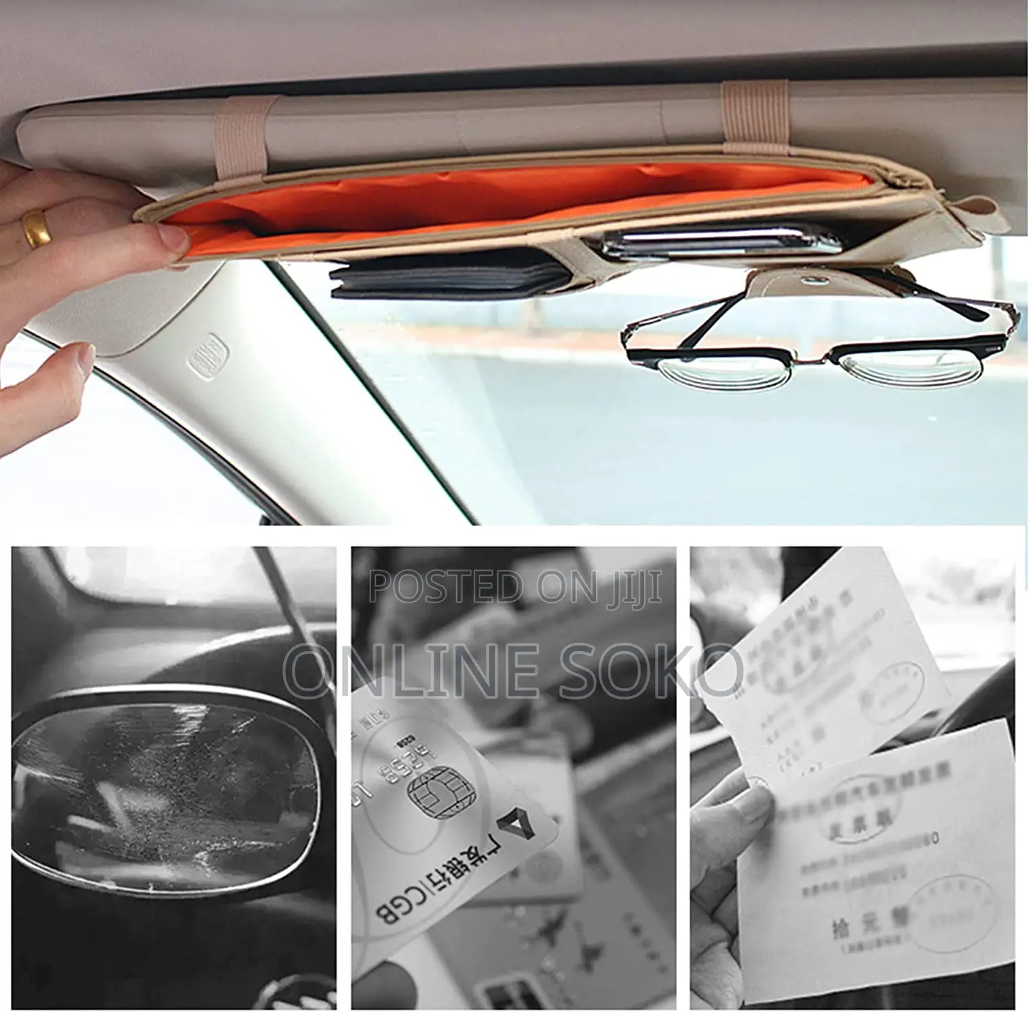 Universal Car, Suvs Tracks Sun Visor Organizer With Storage Holder