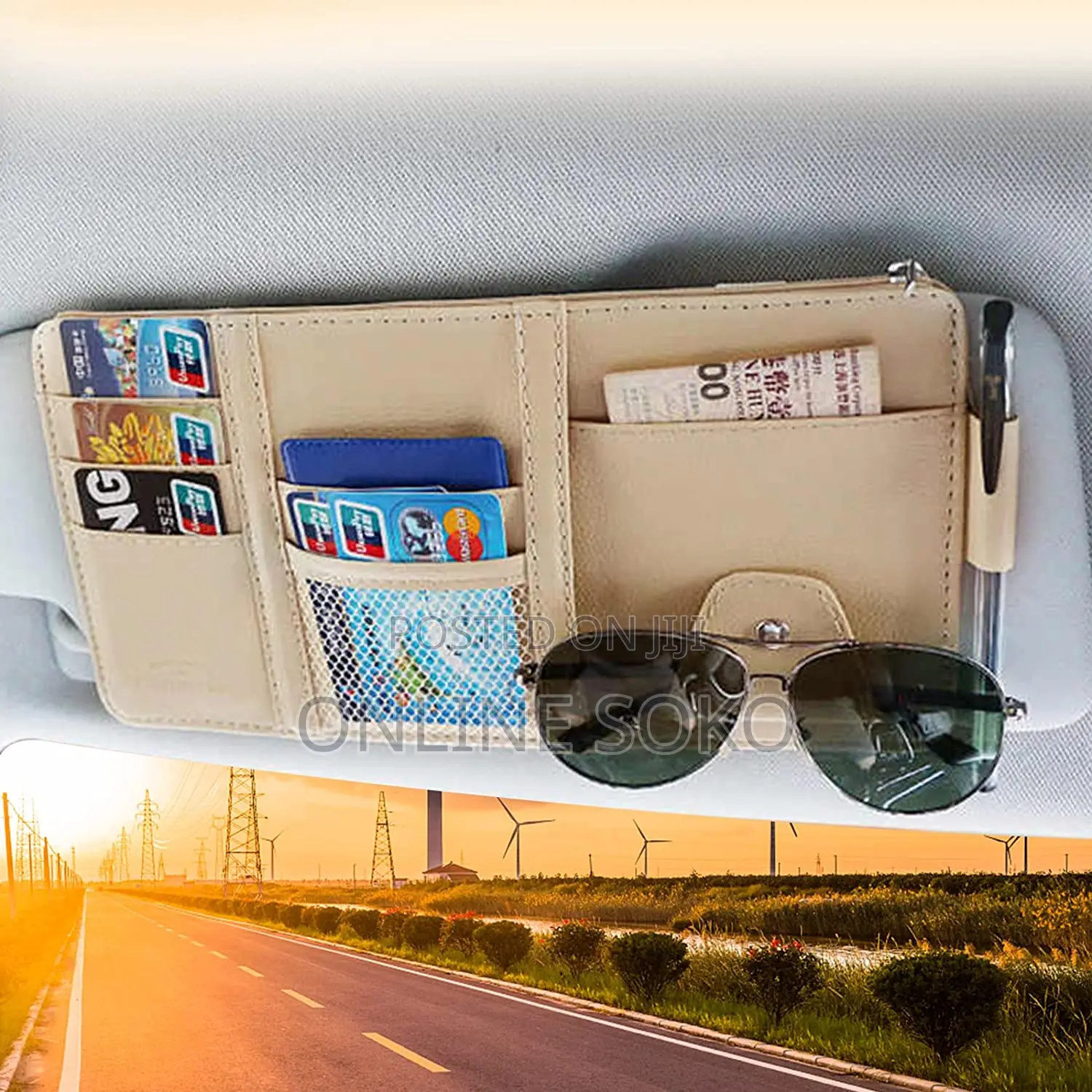 Universal Car, Suvs Tracks Sun Visor Organizer With Storage Holder