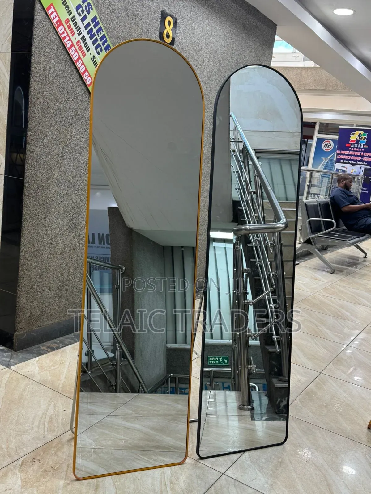 Arched Executive Full Length Dressing Mirror (Gold)