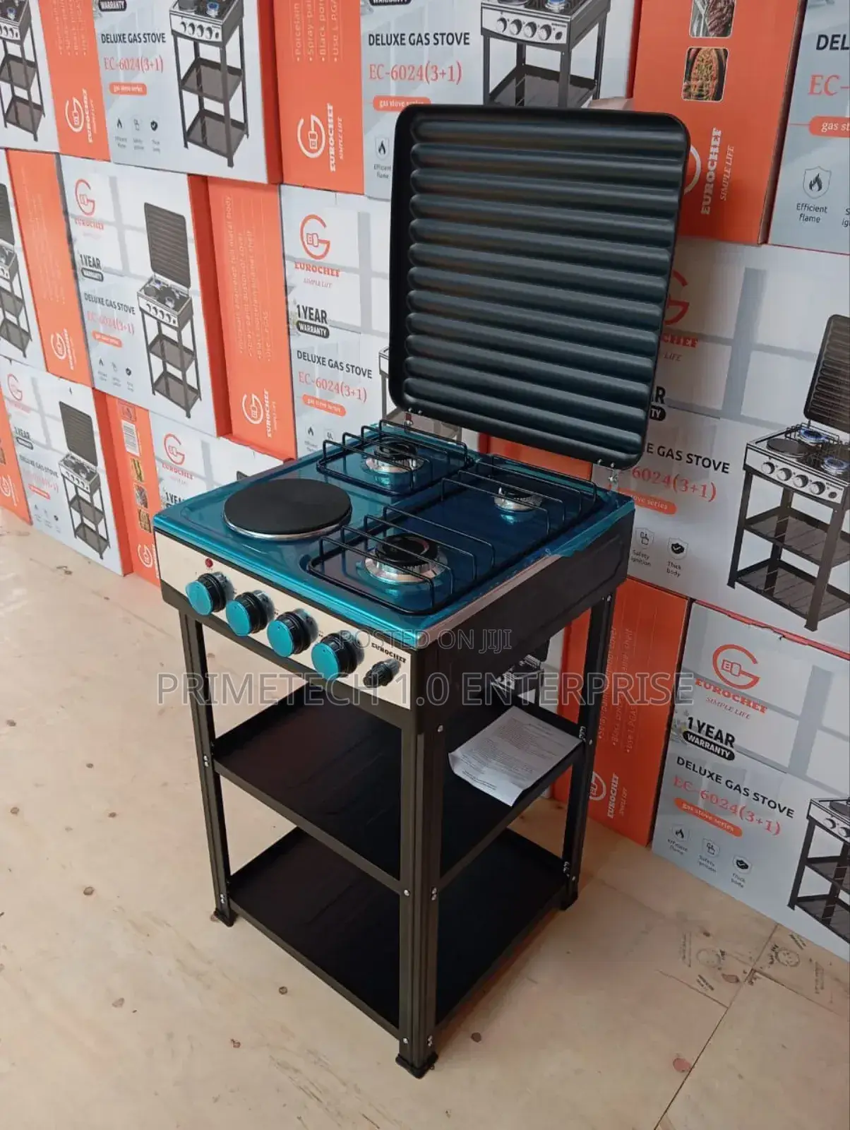 Eurochef Standing Cooker With Shelves 3g + 1e
