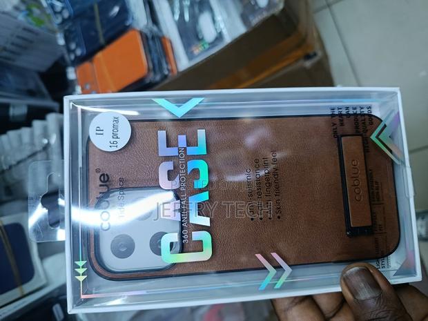 iPhone 16 Pro Max, a Brown Leather-Style Finish, 360-Degree Fall P - main view