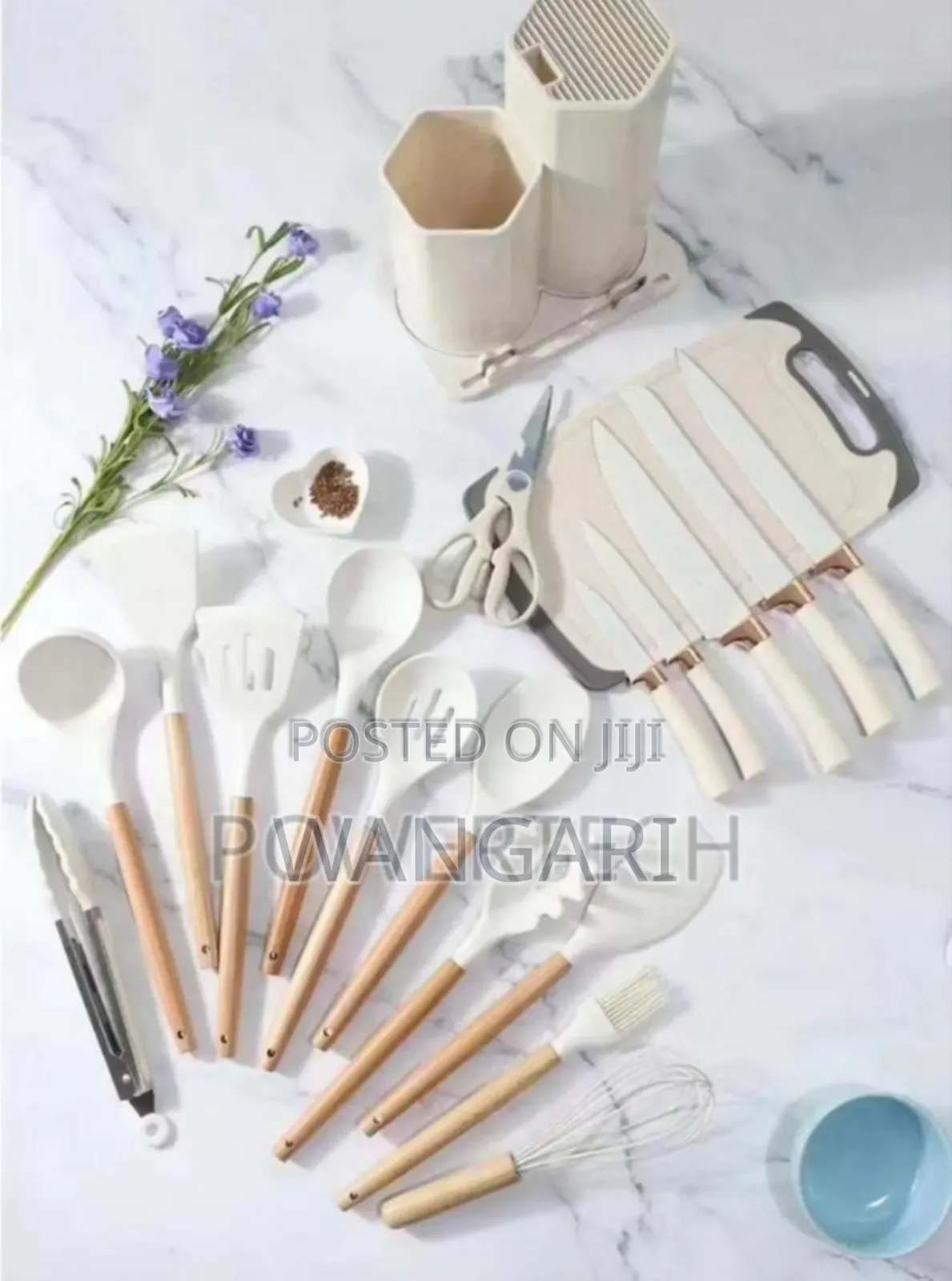 Colour White 19pcs Silicone Spoons